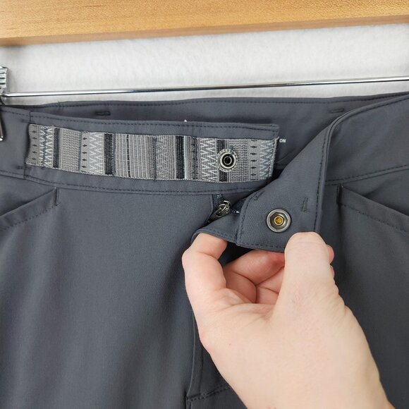 REI Pants Womens 22W Gray Hiking Stretch Belted Zip Pockets Semi Fitted Cargo - Picture 3 of 16
